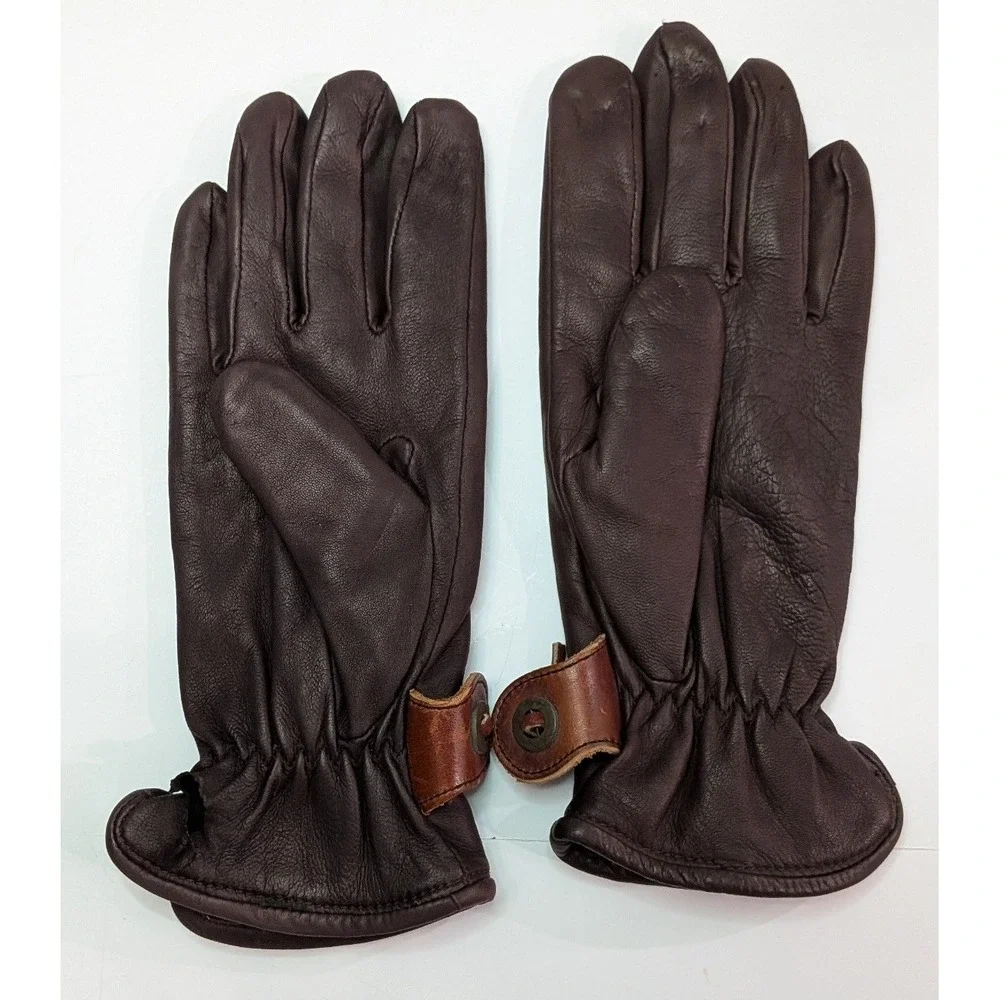 Grandoe Gloves Women L Brown Excellent Leather Arctic Plus Fleece Winter Warm